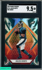 2020 PANINI PHOENIX JALEN HURTS #114 FIRE BURST ROOKIE RC EAGLES SGC 9.5 MT+ 4862755