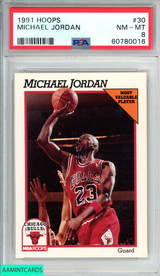 1991 HOOPS MICHAEL JORDAN #30 CHICAGO BULLS HOF PSA 8 NM-MT 60780016