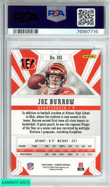 2020 PANINI PHOENIX JOE BURROW #101 FIRE BURST ROOKIE RC PSA 10 GEM MT 76997716