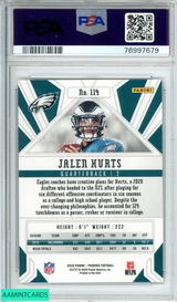 2020 PANINI PHOENIX JALEN HURTS FIRE BURST ROOKIE RC PSA 10 GEM MT 76997679