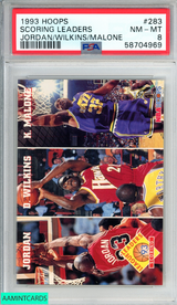 1993 HOOPS SCORING LEADERS #283 JORDAN WILKINS MALONE PSA 8 NM-MT 58704969