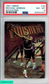 1997 FINEST MICHAEL JORDAN #39 WITH COATING CHICAGO BULLS HOF PSA 8 NM-MT 60698303