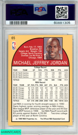 1990 HOOPS MICHAEL JORDAN #65 CHICAGO BULLS HOF PSA 8 NM-MT 60881305