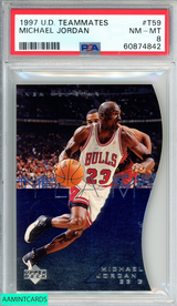 1997 UPPER DECK TEAMMATES MICHAEL JORDAN #T59 CHICAGO BULLS HOF PSA 8 NM-MT 60874842