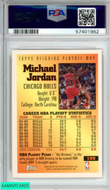 1993 TOPPS MICHAEL JORDAN #199 CHICAGO BULLS HOF PSA 8 NM-MT 57401962