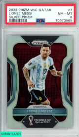 2022 PANINI PRIZM WORLD CUP QATAR LIONEL MESSI #7 SILVER PRIZM PSA 8 NM-MT 70973565