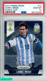 2014 PANINI PRIZM WORLD CUP LIONEL MESSI #12 ARGENTINA PSA 10 GEM MT 48142206