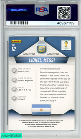 2014 PANINI PRIZM WORLD CUP LIONEL MESSI #12 ARGENTINA PSA 10 GEM MT 46967159
