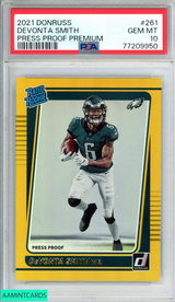2021 PANINI DONRUSS DEVONTA SMITH #261 PRESS PROOF PREMIUM ROOKIE RC PSA 10 77209950