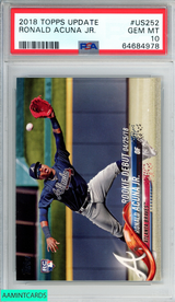 2018 TOPPS UPDATE RONALD ACUNA JR #US252 ROOKIE RC ATLANTA BRAVES PSA 10 GEM MT 64684978