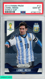 2014 PANINI PRIZM WORLD CUP LIONEL MESSI #12 ARGENTINA PSA 10 GEM MT 47361770