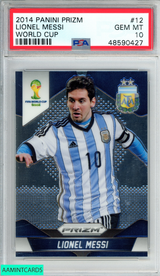 2014 PANINI PRIZM WORLD CUP LIONEL MESSI #12 ARGENTINA PSA 10 GEM MT 48590427