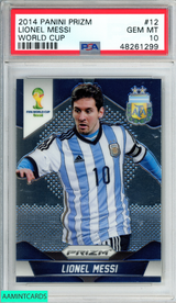 2014 PANINI PRIZM WORLD CUP LIONEL MESSI #12 ARGENTINA PSA 10 GEM MT 48261299