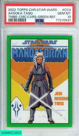 2022 TOPPS CHROME STAR WARS THE MANDALORIAN BESKAR ED CHROME AHSOKA TANO#CC4 TMBE-CMC CVRS-GREEN REF  PSA 10 77210531