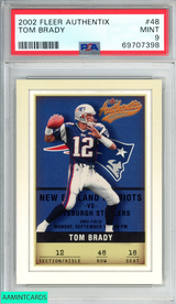 2002 FLEER AUTHENTIX TOM BRADY #48 NEW ENGLAND PATRIOTS PSA 9 MINT 69707398