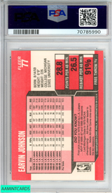 1989 FLEER MAGIC JOHNSON #77 LOS ANGELES LAKERS HOF PSA 9 MINT 70785990