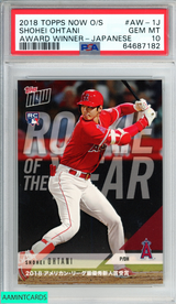2018 TOPPS NOW OFF-SEASON AWARD WINNER SHOHEI OHTANI #AW-1J JAPANESE RC PSA 10 64687182