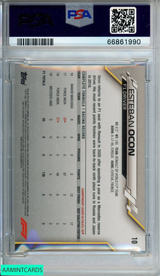 2020 TOPPS CHROME FORMULA 1 SAPPHIRE EDITION ESTEBAN OCON #10 PSA 9 MINT 66861990
