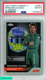 2023 TOPPS CHROME FORMULA 1 FERNANDO ALONSO #AMFA F1 ARMOUR 48 OF 50 PSA 8 NM-MT 87666424