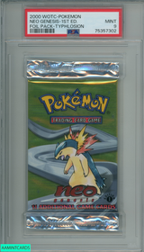 2000 WOTC-POKEMON NEO GENESIS FOIL PACK 1ST EDITION TYPHLOSION PSA 9 MINT 75357302