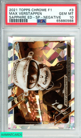 2021 TOPPS CHROME F1 MAX VERSTAPPEN#3 SAPPHIRE ED-SP-NEG 56 OF 100 PSA 10 GEM MT 65880988