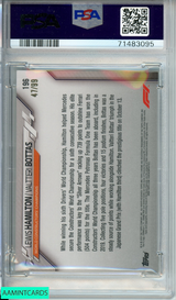 2020 TOPPS CHROME F1 L HAMILTON V BOTTAS #196 SAPPHIRE ED-AQUA 47 OF 99 PSA 8 71483095