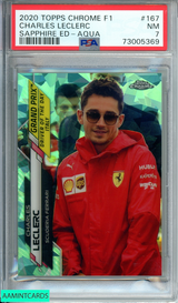 2020 TOPPS CHROME F1CHARLES LECLERC #167 SAPPHIRE ED-AQUA 59 OF 99 PSA 7 73005369