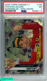 2020 TOPPS CHROME F1 CHARLES LECLERC #155 SAPPHIRE ED-70TH ANVRS 24 OF 70PSA 7 66285113
