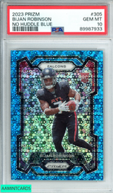 2023 PANINI PRIZM BIJAN ROBINSON #305 NO HUDDLE BLUE 78 OF 95 RC PSA 10 GEM MT 89987933