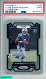 2023 PANINI PRIZM ANTHONY RICHARDSON #343 AUTOGRAPH ROOKIE RC COLTS PSA 9 MINT 93084606