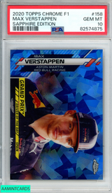 2020 TOPPS CHROME FORMULA 1 SAPPHIRE EDITION MAX VERSTAPPEN #158 PSA 10 GEM MT 82574875