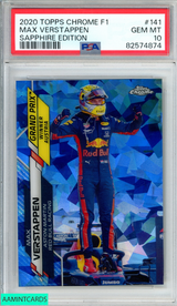 2020 TOPPS CHROME FORMULA 1 SAPPHIRE EDITION MAX VERSTAPPEN #141 PSA 10 GEM MT 82574874
