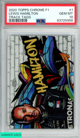 2020 TOPPS CHROME FORMULA 1 TRACK TAGS LEWIS HAMILTON #1 PSA 10 GEM MT 83725956