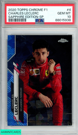2020 TOPPS CHROME FORMULA 1 SAPPHIRE EDITION CHARLES LECLERC #4 SP PSA 10 88015938