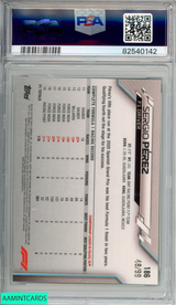 2020 TOPPS CHROME FORMULA 1 SAPPHIRE SERGIO PEREZ #186 AQUA 48 OF 99 PSA 8 82540142