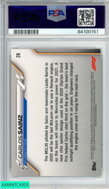 2020 TOPPS CHROME FORMULA 1 CARLOS SAINZ #28 70TH ANNIVERSARY GOLD PSA 8 84100151