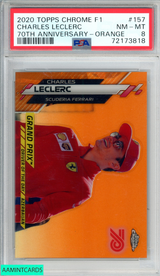 2020 TOPPS CHROME FORMULA 1 CHARLES LECLERC #157 70TH ANNIVERSARY ORANGE PSA 8 72173818