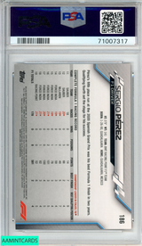 2020 TOPPS CHROME FORMULA 1 SERGIO PEREZ #186 70TH ANNIVERSARY ORANGE PSA 7 71007317