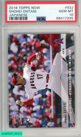 2018 TOPPS NOW SHOHEI OHTANI #53J JAPANESE PSA 10 GEM MT RC ROOKIE 68417295