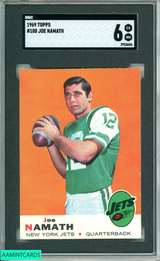 1969 TOPPS JOE NAMATH #100 SGC 6 2933656
