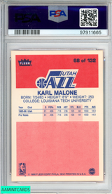 1986 FLEER KARL MALONE #68 ROOKIE RC UTAH JAZZ HOF PSA 8 NM-MT 97911665