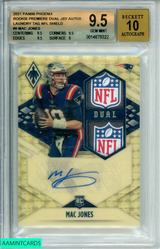 2021 PANINI PHOENIX ROOKIE PREMIER JERSY NFL SHIELD #9 MAC JONES BGS 9.5 AUTO 10 0014679322