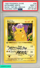 1999 POKEMON GAME PIKACHU #58 PKCH-1ST ED-RD CHK PSA 9 MINT AUTO 10 49118180