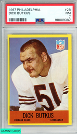 1967 PHILADELPHIA DICK BUTKUS #28 CHICAGO BEARS HOF PSA 7 NM 98009387