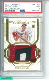 2022 PANINI FLAWLESS PATCHES NIKOLA JOVIC #PATJOV GOLD PSA 9 MINT 89731183