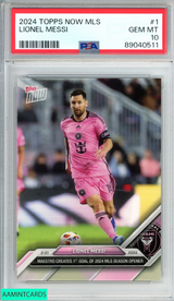 2024 TOPPS NOW MLS LIONEL MESSI #1 INTER MIAMI PSA 10 GEM MT 89040511