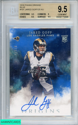 2016 ORIGINS AUTOGRAPH JARED GOFF #101 BLUE 7 OF 25 ROOKIE RC BGS 9.5 AUTO 10 0009775696