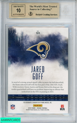 2016 ORIGINS AUTOGRAPH JARED GOFF #101 BLUE 7 OF 25 ROOKIE RC BGS 9.5 AUTO 10 0009775696