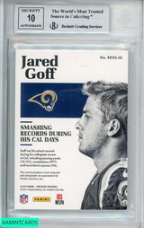 2016 ENCASED ROOKIE DUAL SWATCH SIGS JARED GOFF SILVER 10 OF 10 BGS 9 AUTO 10 0009645401