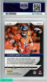2018 PANINI PRIZM COURTLAND SUTTON #215 WHITE SPARKLE ROOKIE RC PSA 10 GEM MT 64739558